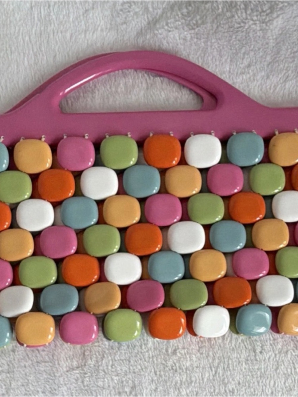 Vintage ESCADA Beaded Clutch Purse | Multi-Color Acrylic Mod Style Bag Y2K - Picture 4 of 6